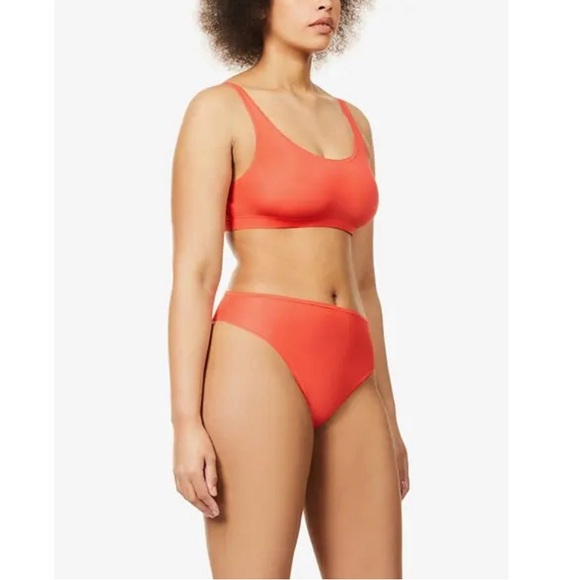 SKIMS Poppy Red Jelly Sheer Scoop-Neck Stretch-Woven Bra NWT size small - Picture 16 of 16